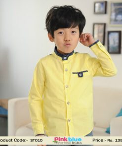 yellow boys formal shirt