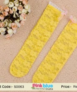 yellow long baby socks