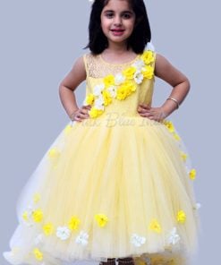 Yellow Party Wear Gown, Yellow color party dress for baby girl