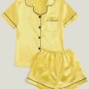 Yellow Satin Kids Night Suit, Baby Night Wear Dress Online