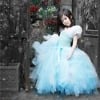 Baby girls blue Cinderella tutu dress, stylish birthday outfit