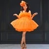 Candy orange western dress for girls full outfit trendy design