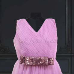 cute-mother-daughter-rosette-party-wear-dress