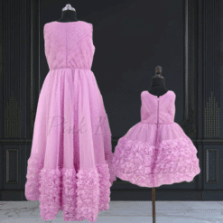 cute-mother-daughter-rosette-party-wear-dress