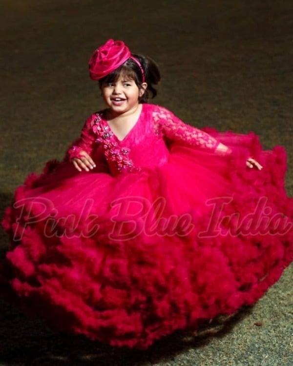 Pink ruffle dress, baby girl, birthday or festive, cute and stylish