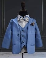 Baby boy blue formal suit set, elegant celebration wear