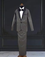 Grey tuxedo outfit for baby boy, wedding birthday wear, stylish formal look