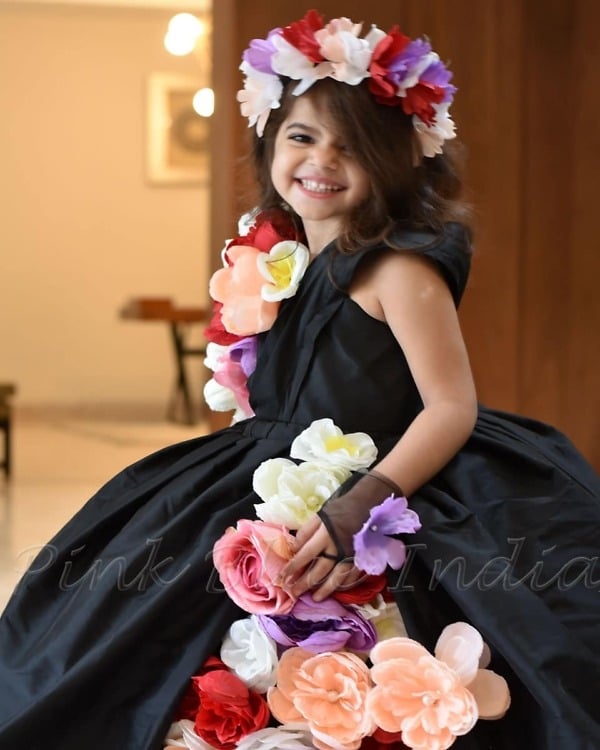 Floral designer gown for girls inspired party wear birthday outfit