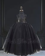 Black Party Wear Gown for Girls Elegant Outfit Pink Blue India