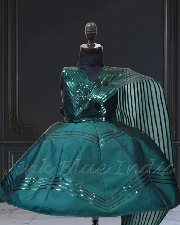 Rainbow holographic ball gown for baby girl, birthday party wear, cute stylish look