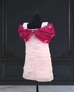 Short pink bodycon dress for baby girl, party wear outfit, cute stylish birthday look