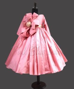 girls-peachish-pink-birthday-gown-with-bow