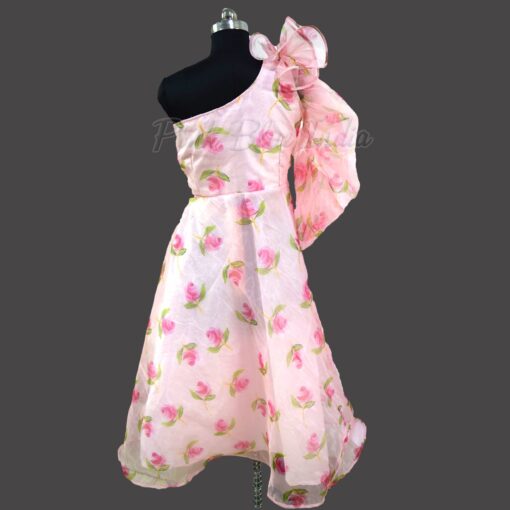 girls-pink-floral-one-shoulder-dress