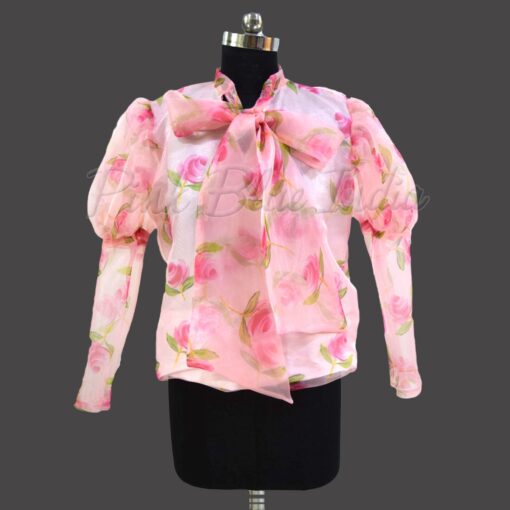 girls-pink-floral-print-shirt-style-top-in-organza