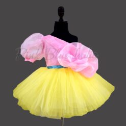 girl's-yellow-&-pink-knee-length-frock-dress