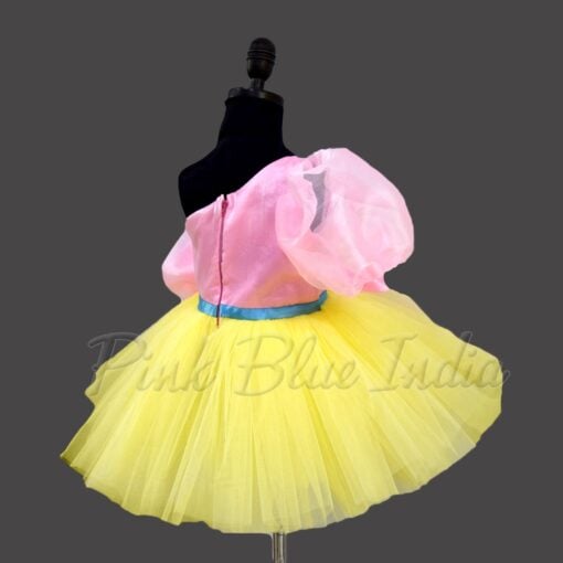 girl's-yellow-&-pink-knee-length-frock-dress