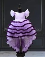 Lavender designer trail dress for girls, elegant party wear