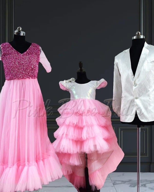 Stylish family matching outfits for birthday, elegant celebration wear