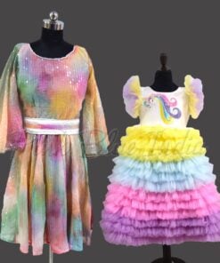mom-and-daughter-unicorn-theme-customised-dress