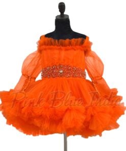 orange-ruffled-frock-for-girls-party