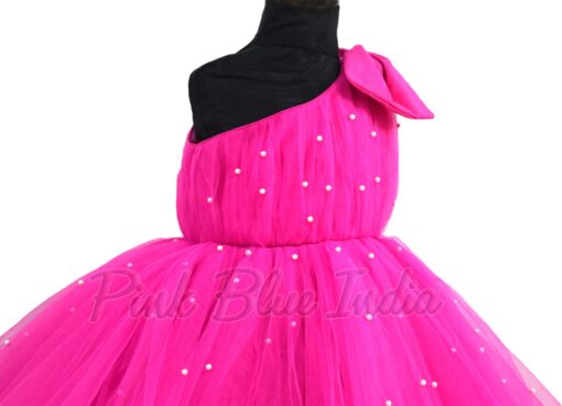 pink-one-shoulder-party-wear-baby-girls-dress