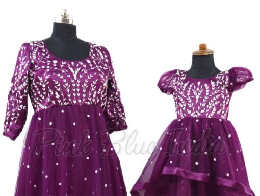 purple-handwork-mother-daughter-same-dress