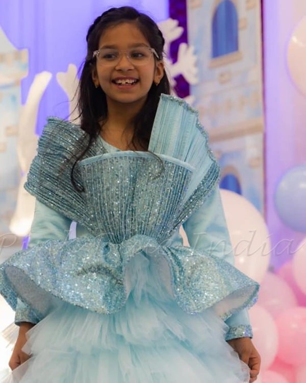 Disney inspired frozen dress for baby girl birthday celebration stylish outfit