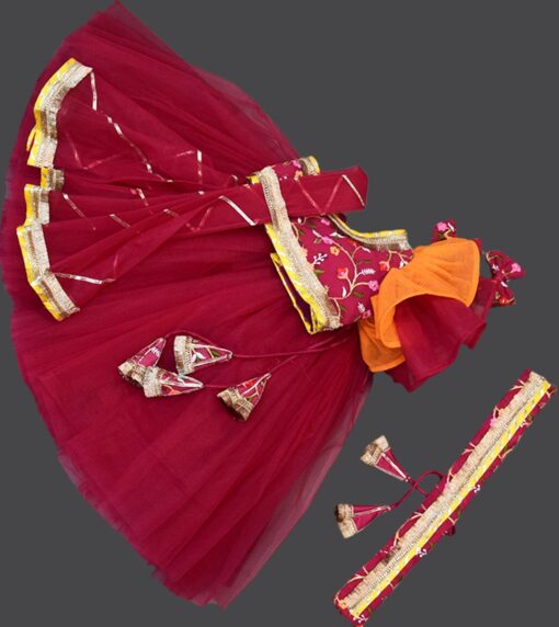 girls-pink-lehenga-choli-set-with-belt