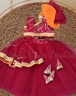 Girls pink lehenga choli dress festive wedding wear elegant kids outfit