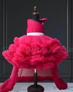 Girls ruffle layered dress with big bow birthday party wear stylish cute outfit