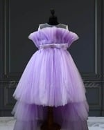 Baby girl lavender bouquet layered dress birthday party wear cute stylish princess look