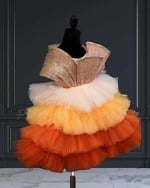 Orange ombre gown for baby girl birthday party outfit trendy stylish look