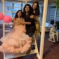 Girls Party Wear Layered Gown