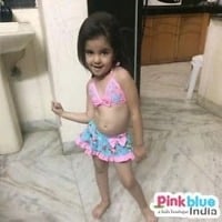 Baby Bikini in Pink and Flower Work