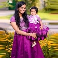 Hand Work Mom Daughter Dress