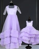 Lavender family combo dress set, stylish party wear for mother daughter