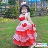 Red and White Flower Dress