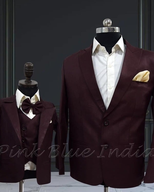 Father son matching suits party wear formal wedding outfit stylish coordinated look