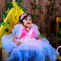 Tier Pink & Blue Girls Gown