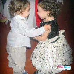 Cream black party dress for toddler girl birthday stylish elegant outfit