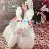 White Ruffle Party Gown