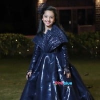 Blue sequin panel dress