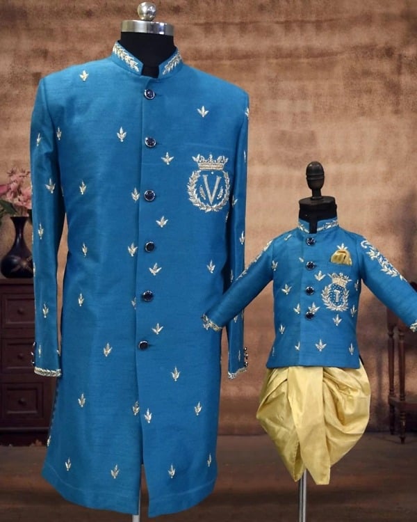 Maharaja sherwani combo for father son, wedding outfit, traditional stylish look