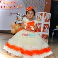 girls-long-orange-dress