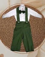 Baby boy suspenders clothing set, stylish celebration wear