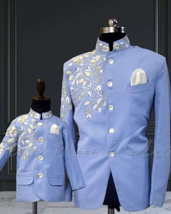 Dad kids matching bandhgala jodhpuri suit wedding party wear family outfit
