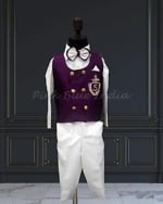 Personalized waistcoat outfit for baby boy birthday party wear stylish look