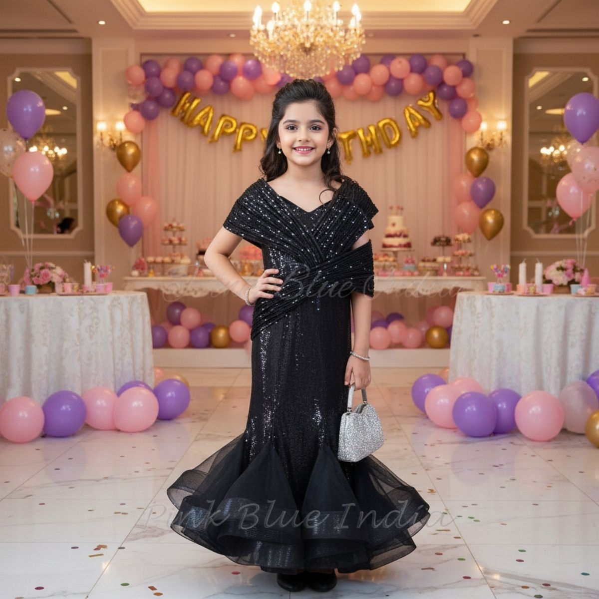 fantastic-black-fish-cut-designer-girls-gown