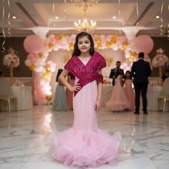 stylish-pink-fish-cut-gown