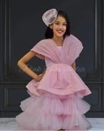 Pink high low dress for teen girls, stylish birthday party outfit